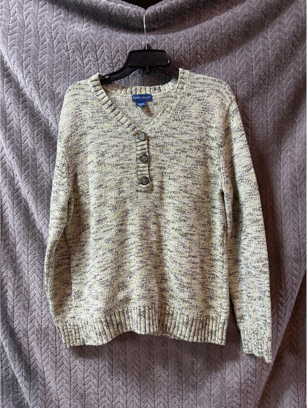 Karen Scott Women's Cotton Acrylic Blend Pullover Sweater XL